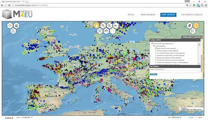 Minerals4EU Map Viewer